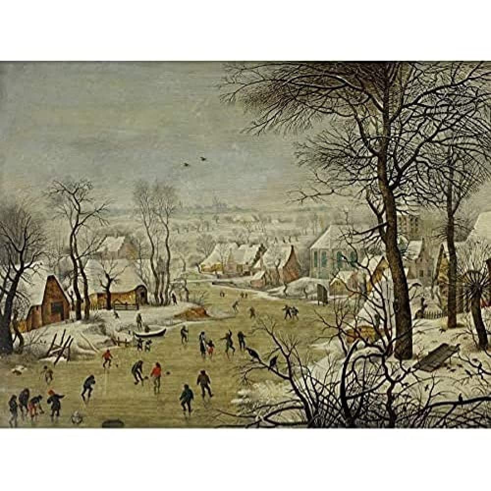 Pieter Brueghel The Younger Winter Landscape With A Bird Trap Art Print Canvas Premium Wall Decor Poster Mural