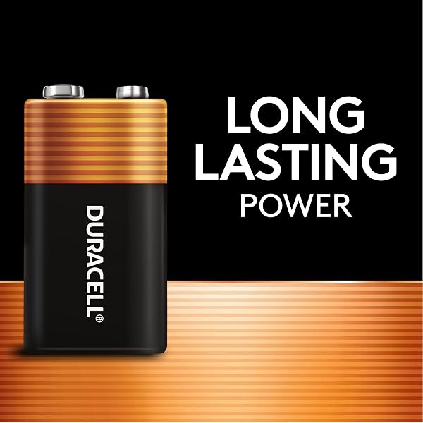 DURACELL COPPERTOP 9V BATTERY, 4 COUNT, SMOKE DETECTOR, LONG-LASTING