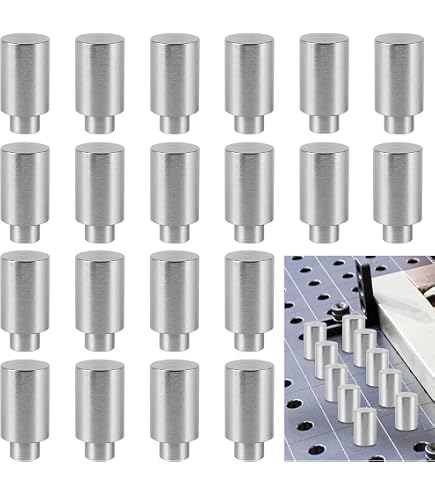 Hicarer 10 Pcs 5/8 X 1 X 1.5 Welding Table Fixture Pins Stop Alignment Square Quick Setup Fixturing Kit Welding Table Accessories