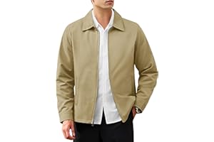 MAGNIVIT Men's Lightweight Jacket Windbreaker Business Casual Coat Laydown Collar Zip Up Jacket with 3 Pockets