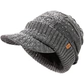 DryKnit™ Waterproof L/XL/XXL Fleece Lined Merino Wool Blend Beanie with Brim Visor Cap Warm Winter Hat for Men Women