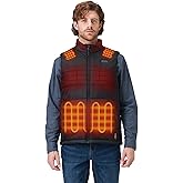 ORORO Men’s Heated Vest with 7 Heat Zones, Dual-Control Heating Vest with USB-C Rechargeable Battery