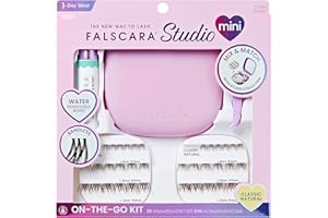 Falscara Studio Mini, False Eyelashes, Lash Clusters, 'Classic Natural', 8mm-12mm, Includes 36 Wisps, applicator, tubing bond