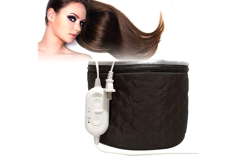 XNX 110V Electric Hair Cap,Hair Care Hat,Home Hair SPA Beauty Cap,Hair Steamer Thermal Heat Cap,Nourishing Hair Hat with 3 Mode Temperature Control Black