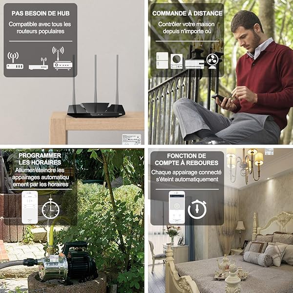 Didikit Interruptor WiFi 15A 3300W Mando a Distancia por Telfono para Luz Control Remoto Inalmbrico por la Aplicacin Smart Life Control por Voz Funciona con Alexa Echo y Google Home