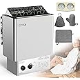 ARSFUTU Sauna Heater 9KW 220V Electric Sauna Heaters Dry Steam Bath Sauna Stove 3h Timer with Thermo-Hygrometer Sauna Hat Set for 310-460 Cu.ft Home Hotel Spa Sauna Room