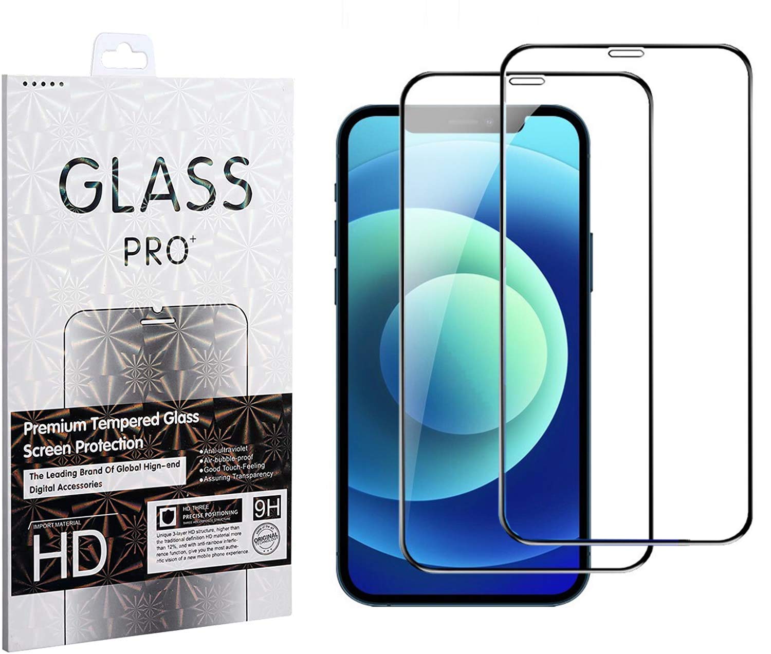Wigood (2 Pack) Tempered Glass Screen Protector for iPhone 11& XR, Anti Bubble Ultra HD Full Screen Tempered Glass Film （6.1inch）