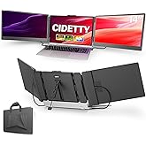 CIDETTY Laptop Screen Extender, 14'' FHD 1080P IPS Ultra-Thin Dual/Triple Monitor Display, HDMI/USB-C Plug-Play Portable Monitor for Laptop, Built-in Speakers(Mac, Win, Android)