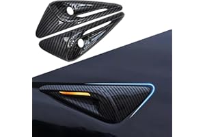 XTnueotr for 2024 Tesla Model Y/3 HW4.0 Turn Signal Side Camera Protection Cover Decoration Accessories, for Tesla Model 3/Y Withe HW4.0 (A-Glossy Carbon Fiber Pattern)