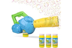 Duckura Bubble Leaf Blower, Outdoor Bubble Machine for Toddlers 1-3, Kids Bubble Gun Blower with 3 Bubble Solution, Summer Outside Yard Toy, Halloween Party Favor Birthday Gift for Age 2 3 4 Boy Girl