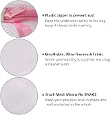 flintronic 3 x Cylindrical Laundry Bags with Zip - Mesh Washing Net Set view 3