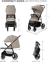 Kinderkraft Trig 3 Lightweight Stroller Beige, One-Hand Fold, 5-Point Harness view 9