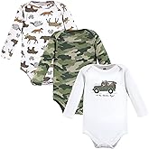 Hudson Baby baby-boys Cotton Long-sleeve Bodysuits 3-pack
