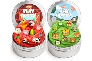 JOYREAL 2 Pack Therapy Putty for Kids – Farm & Forest Theme Sensory Putty with Medium and Soft Resistance, Occupational Therapy Putty for Hand Exercises, Fine Motor Skills, Autism Sensory Play