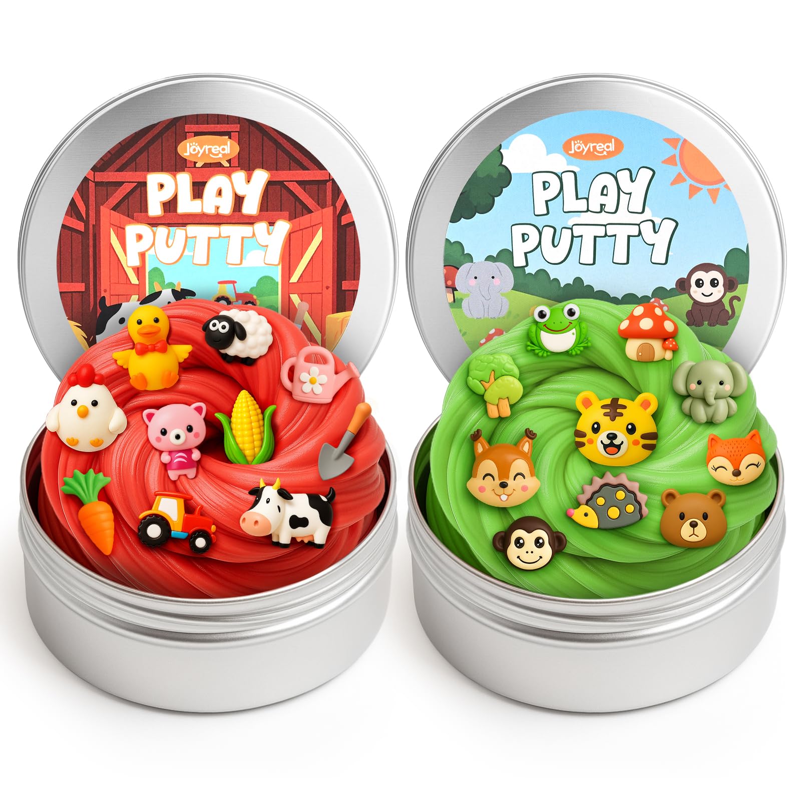 Photo 1 of 2 Pack Therapy Putty for Kids – Farm & Forest Theme Sensory Putty with Medium and Soft Resistance, Occupational Therapy Putty for Hand Exercises, Fine Motor Skills, Autism Sensory Play