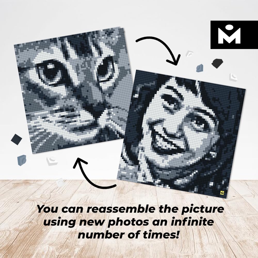 MOZABRICK Set S- Klemmbaustein Mosaik Foto Bausatz, personalisiertes Geschenk, Benutzerdefiniert, Bild Baukasten, Bauset, Pixel Art Kunst Steckbaustein Gemälde 5