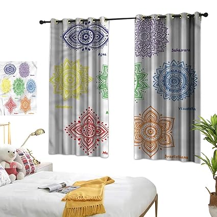Amazon Com Lightly Burgundy Curtains Chakra Colorful Chakra