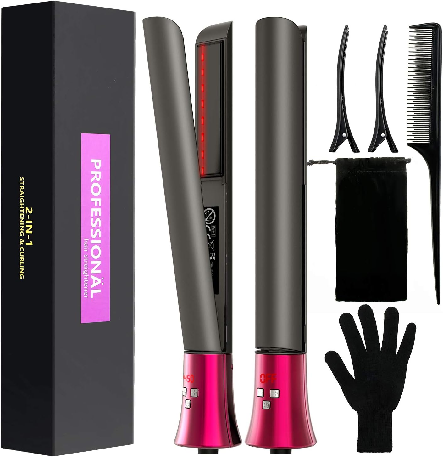 infrared flat iron hair straightener
