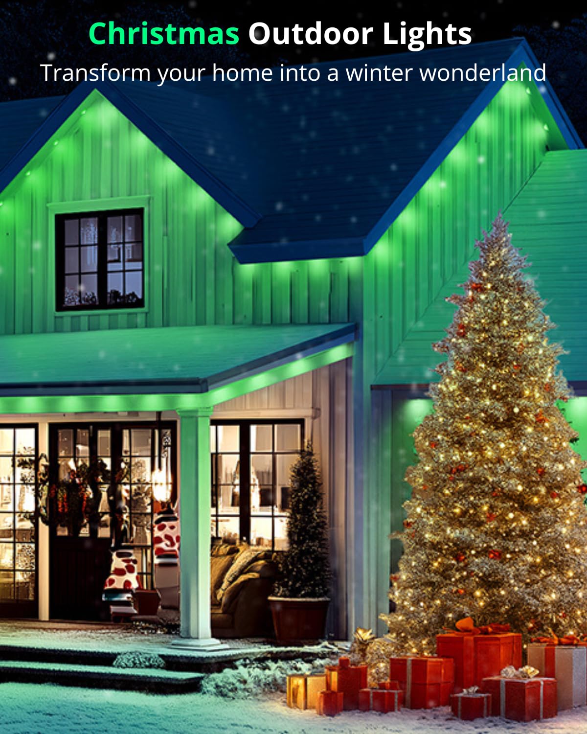 Smart 150FT Permanent Outdoor Lights, RGB LED Lights Outside with App Control - DIY Colors Scene Modes, IP67 Waterproof Eaves Lights for Christmas Halloween Holiday Daily House Roof Eternity Lighting