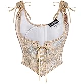 Scarlet Darkness Corset Tops for Women Renaissance Underbust Corset Boned Lace Up Corsets
