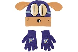 BIOWORLD Dog Man Bark Knight Youth Cuff Hat and Knit Gloves Cold Weather Set