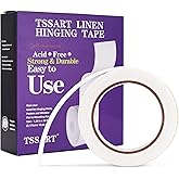 TSSART Linen Hinging Tape - Self-Adhesive Hinging Tape for Prints Matte Frames, Artwork Matting - Acid Free 1.25inch x 35ft
