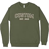 NICHEBEE Custom Embroidered Sweatshirts & Hoodies – Design Your Own Hoodie -Personalized Sweatshirt for Everyone - Add Text on Sleeve for Christmas, Mother's Day Tan/Gold