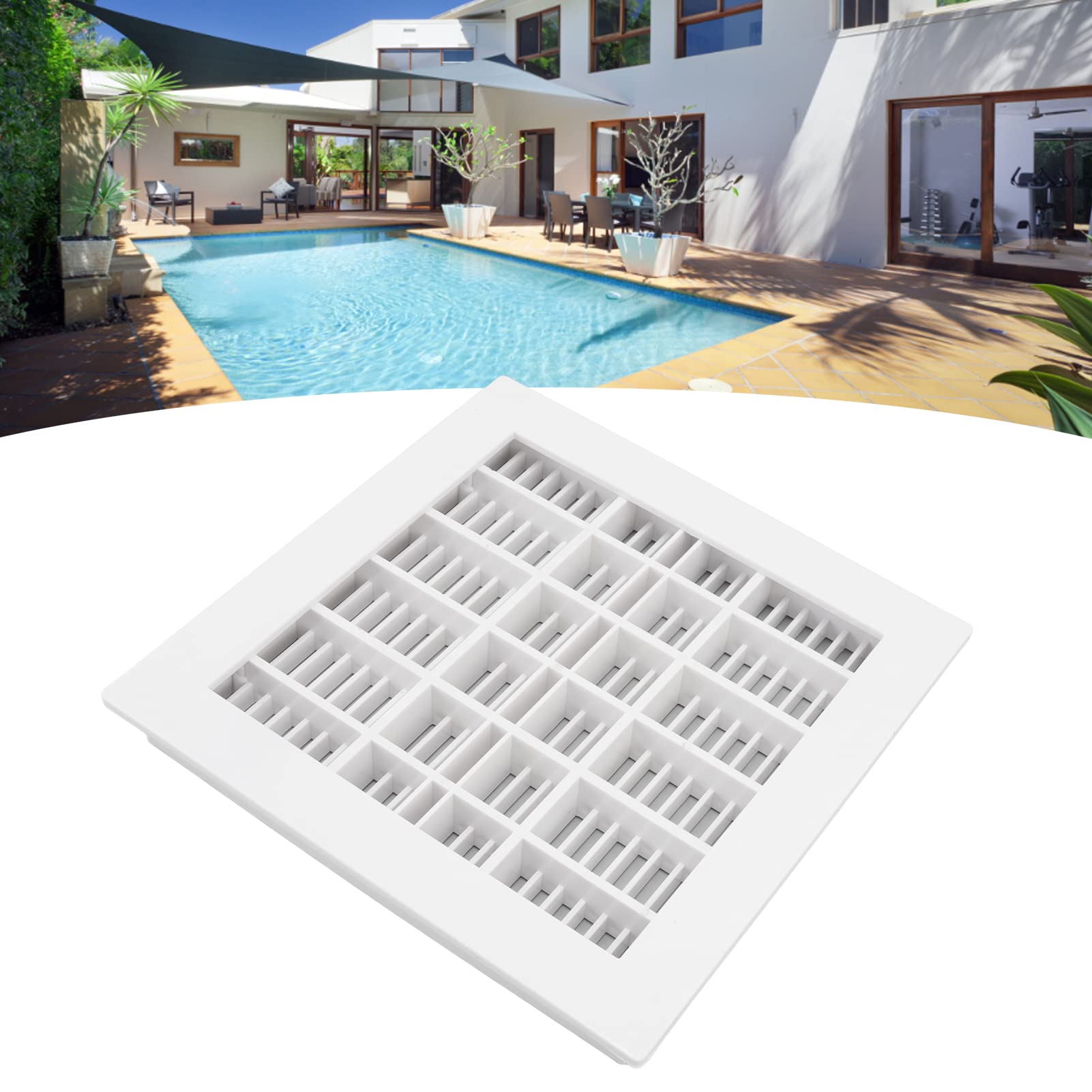 TITA-DONG ABS Swimming Pool Main Drain Cover, Floor Drain Replacement, Pool Drain Cover, Square Multipurpose Swimming Pool Main Drainage Port Swimming Pool Accessories for Spa Swimming Pool Hot Tub