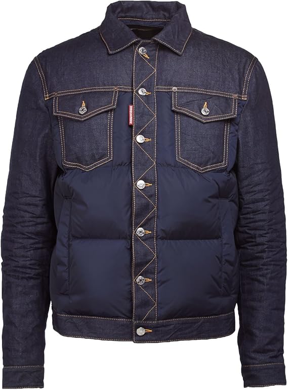 Dsquared2 Denim Puffer Jacket Navy Extra Large Amazon.co.uk Clothing