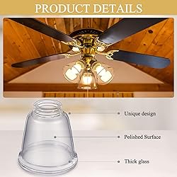 Retisee 9 Pcs Ceiling Fan Light Covers, Clear