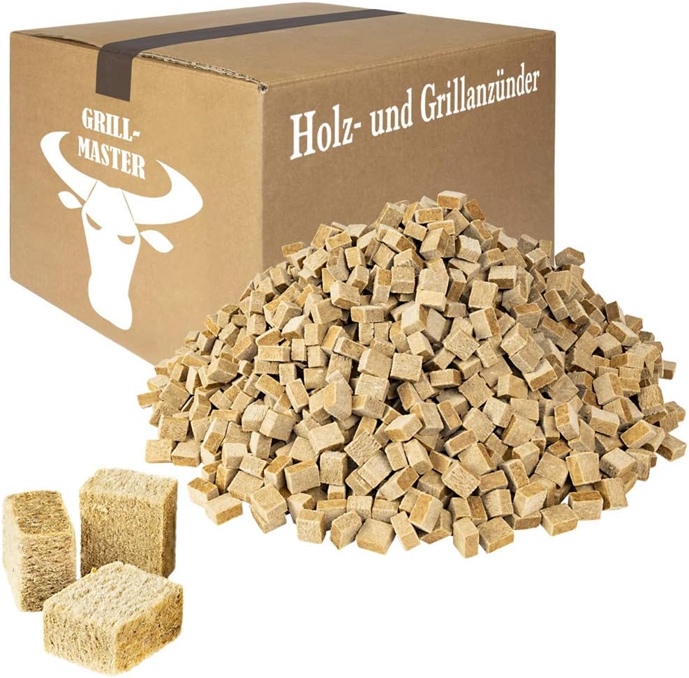 Grillmaster Anzündwürfel OKÖ Bio Kaminanzünder Grillanzünder Grill Holz Wachs Anzünder 10 kg