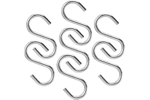 AUGHOA 100PCS 1 Inch S Hook, Mini S Hook for Displaying Keychains on Racks, S Shaped Small Hooks for Ornaments, DIY Crafts, Hardware Wooden Signs Planters, Silver