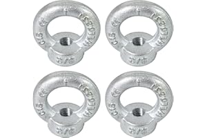 Zadery 3/8"-16 Lifting Eye Nuts, Drop Forged C15 Galvanized Threaded Fastener, UNC Standard Ring Shape Lifting Eye Nut, 4 Pac