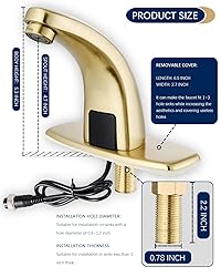 Touchless Bathroom Sink Faucet，Automatic Motion
