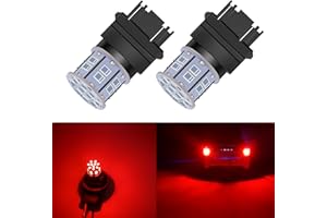 LEDYOTRY 3157 3156 LED Bulb Red Brake Tail Light 12V-24V Super Bright Low Power 3056 3057 3047 4057 LED Bulb for Brake Stop Tail, Turn Signal Lights, Pack of 2