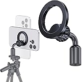 ARMOLABX Magnetic Tripod Mount Holder for MagSafe [Upgraded Metal], iPhone Tripod Mount Adapter with 1/4” Screw Hole, Magnetic Phone Tripod Holder Adapter for iPhone 17/16/15/14/13/12 Series