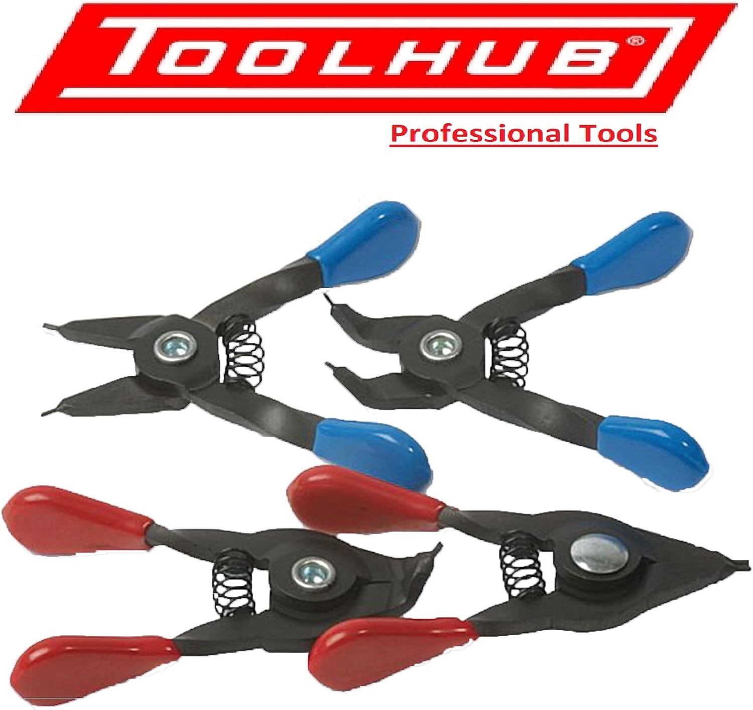 Toolhub 9201 Mini Small Snap Ring Circlip Plier Set Internal & External 4 Pieces