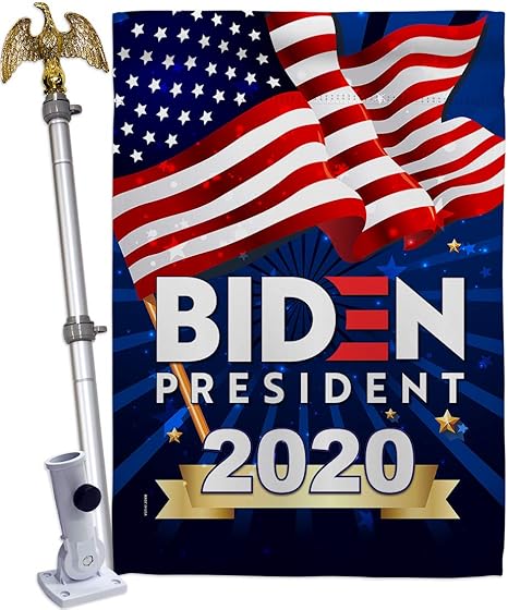 Amazon Com Joe Biden Flag 2020 House Patriotic Vote President Election United State American Decoration Banner Small Garden Yard Gift Double Sided Thick Fabric Large Flag Set W Eagle Hardware Garden
