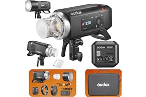 Godox AD400 Pro II AD400Pro II AD400ProII Flash, GN72 One-Tap Sync with X3/30W Bi-Color Modeling Lamp/Color Screen/16 Color Groups Indicator/Freeze Mode/460 Flashes/1/512~1/1 (with ± 0.1 Increment)