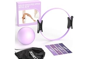 JKSHMYT Pilates Ring Kit, Pilates Equipment – 14.5" Home Pilates Circle with Pilates Ball, Resistance Bands, Better me Essentials Magic Pilates Set for Workouts