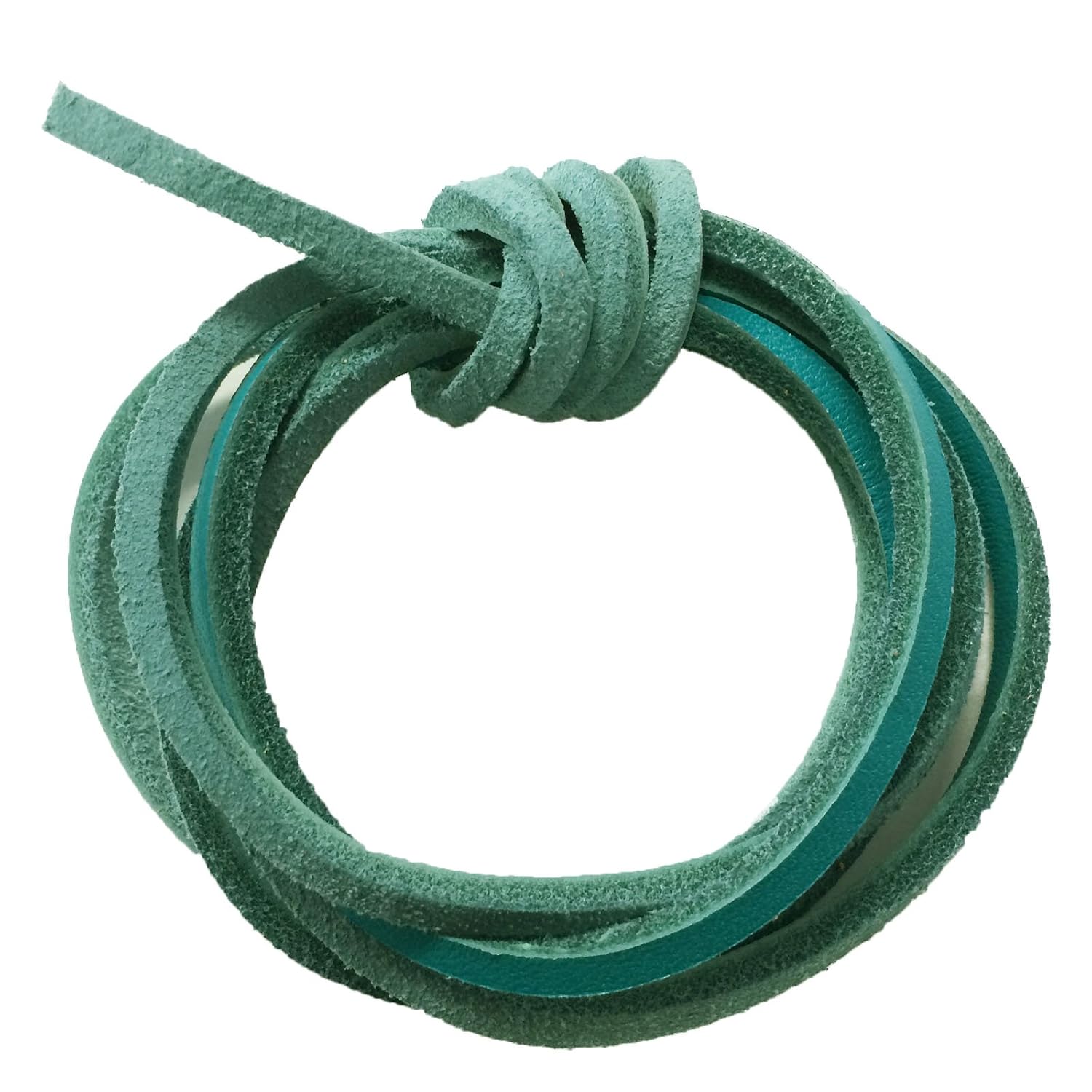 ShoeString Turquoise Leather Shoe Laces 120cm Shoelaces for Boat Shoes