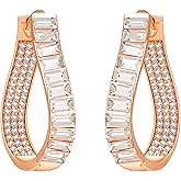Austrian Crystal Hoop Earrings for Women Pave Oval Hoop Earrings for Women 14K Gold Plated Hypoallergenic Jewelry Gift