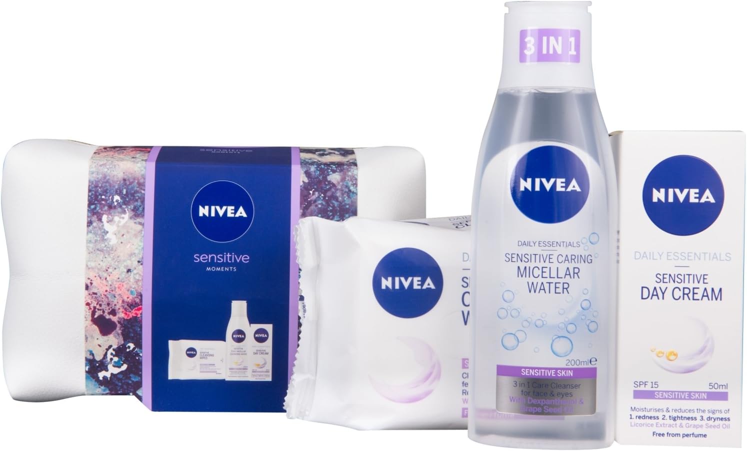 Nivea Sensitive Moments Gift Set for Women, 3 Pieces Amazon.co.uk Beauty