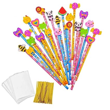 Jzk Set 24 Matita In Legno Con Gomma Matite Grafite Con Gomme Bomboniera Regalino Per Festa Bambini Compleanno Battesimo Comunione Regalo Compleanno