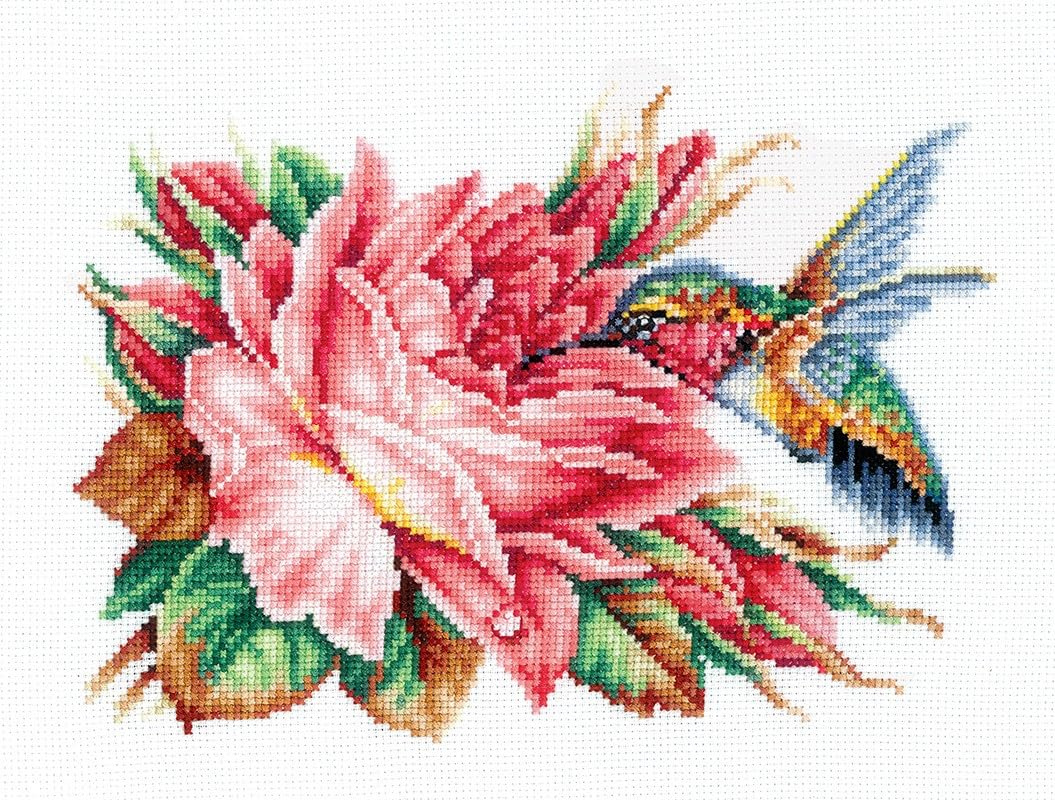 Andriana Cross Stitch Kit - Hummingbird and Rose