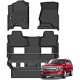 Jenofa-Floor Mats for Chevy Tahoe & GMC Yukon (Not XL) 2015-2020 Bucket Seat (Not Bench Seat) Floor Liner Waterproof Durable TPE Rubber All Weather Mats Custom Fit Car Mat for Tahoe Accessories Black