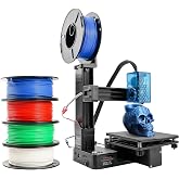 Portable 3D Printer with 4 Colors PLA Filament, Easy to Use, 0.4mm Nozzle, FDM Printing, 100x100x100mm Build Size, Removable Platform, Supports PLA/TPU, Compatible with Windows &amp; Mac
