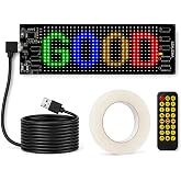 SZKUZMA Custom LED Sign for Car, Programmable App and Remote Control | Flexible full-color LED matrix panel for text, pixel art, animations, sound-reactive effects, and quick remote presets