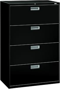 HON 4-Drawer Office Filing Cabinet - 600 Series Lateral Legal or Letter File Cabinet, 18