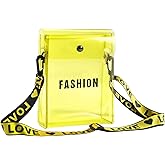 Women Small Crossbody Bag Clear Phone Purse Messenger Shoulder Bag with Adjustable Strap Transparent Handbag
